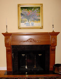 Private Residence, North Raleigh. New St. Laurent marble was used for this living room fireplace surround and hearth. The marble is quarried in China.