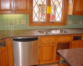 Private Residence, Raleigh. Often our customers just want to replace their existing countertops with granite but want to retain their pre-existing tile backsplash. This was the case for the owners of this Hope Valley home. Prescott Stone Fabricators regularly receives such requests 